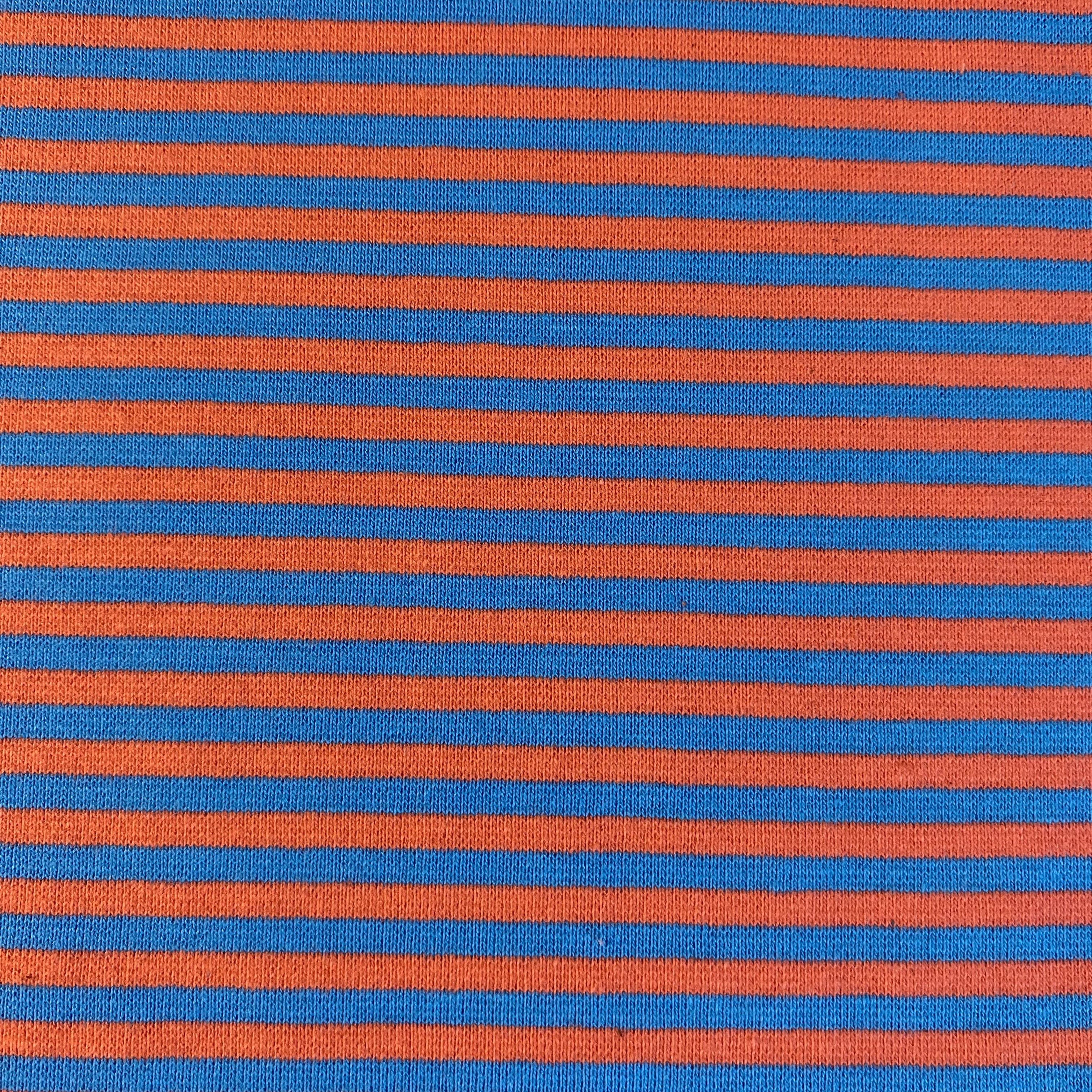 Bündchen Blau/Orange Gestreift