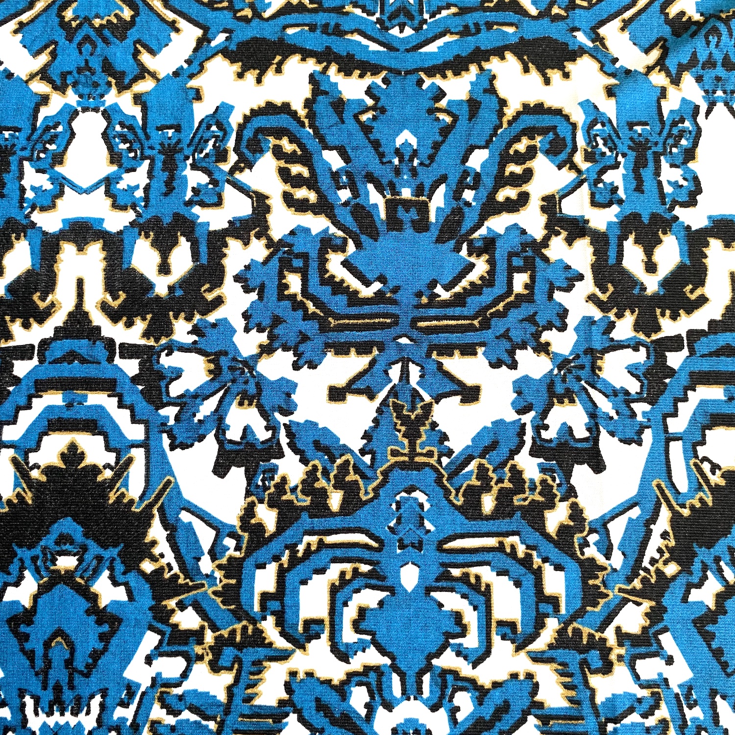 Jersey Rippe Muster Blau/Weiß