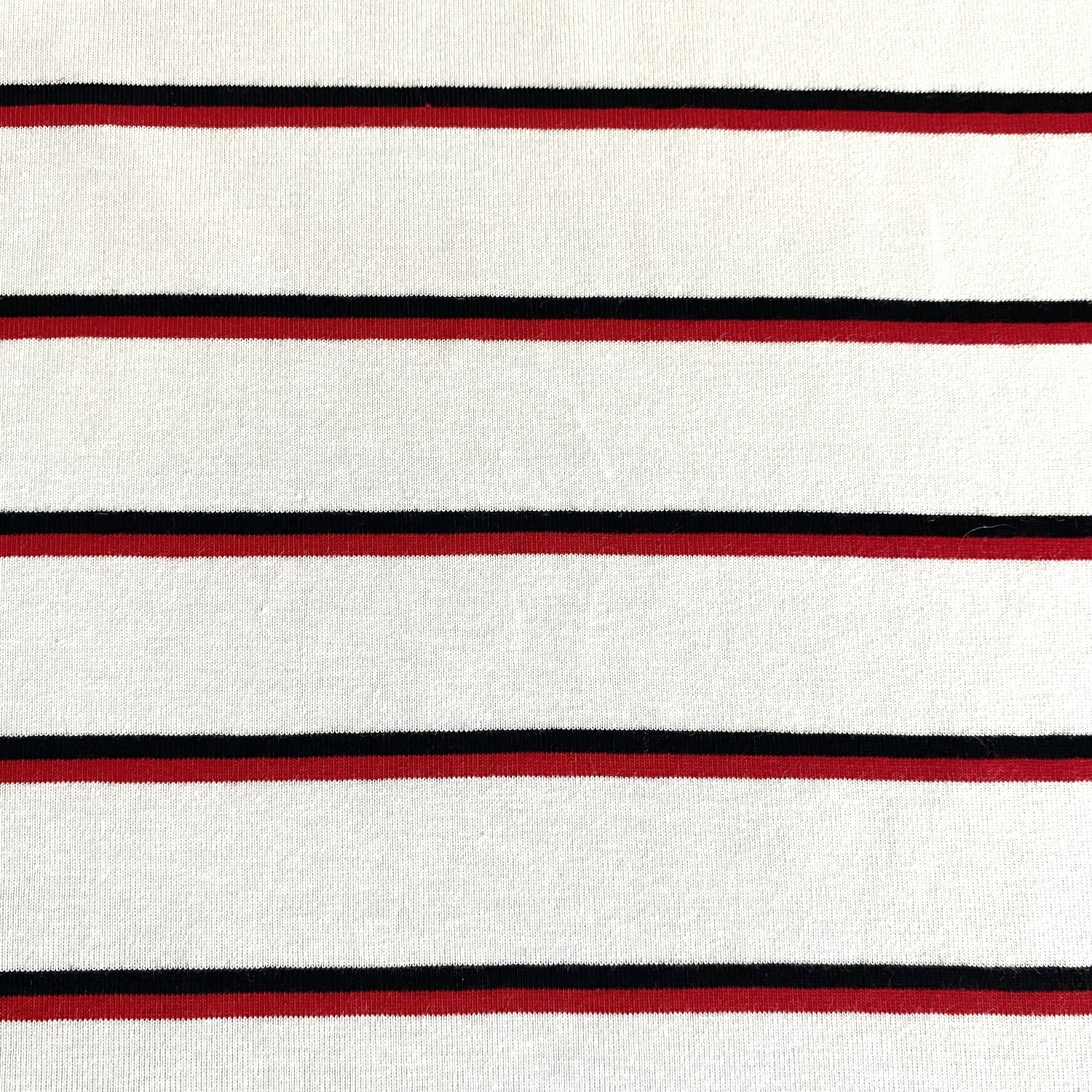 Jersey Streifen Weiß/Schwarz/Rot