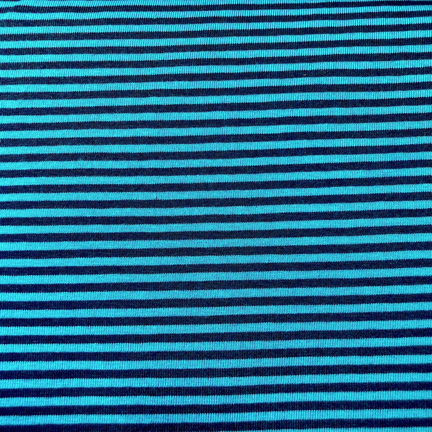 Jersey Streifen - türkis-blau